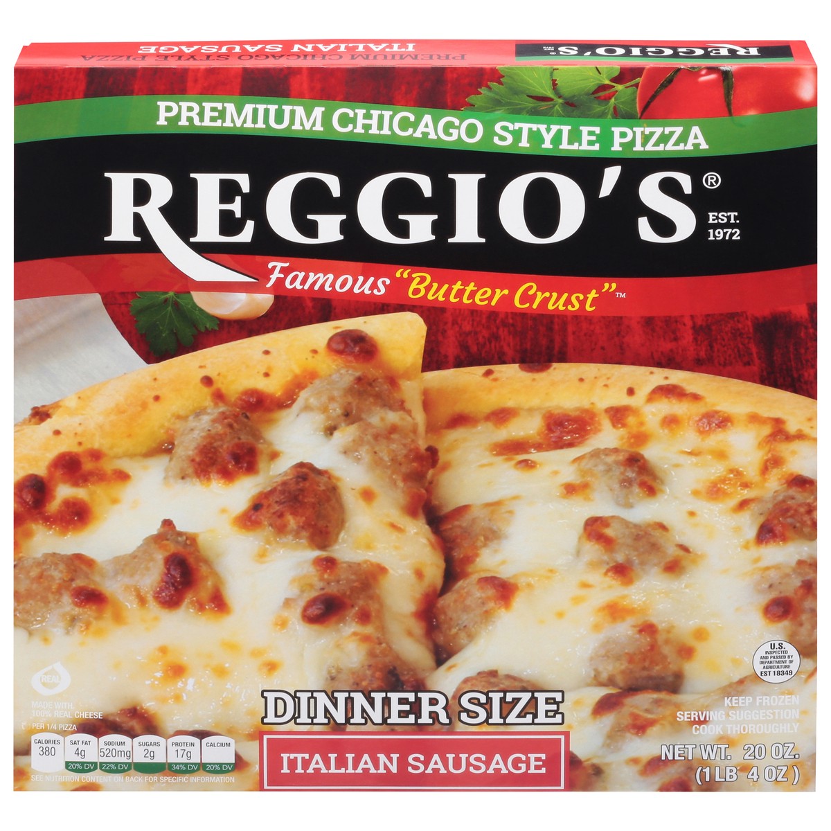 slide 1 of 9, Reggio's Italian Sausage Pizza Dinner Size 20 oz, 20 oz