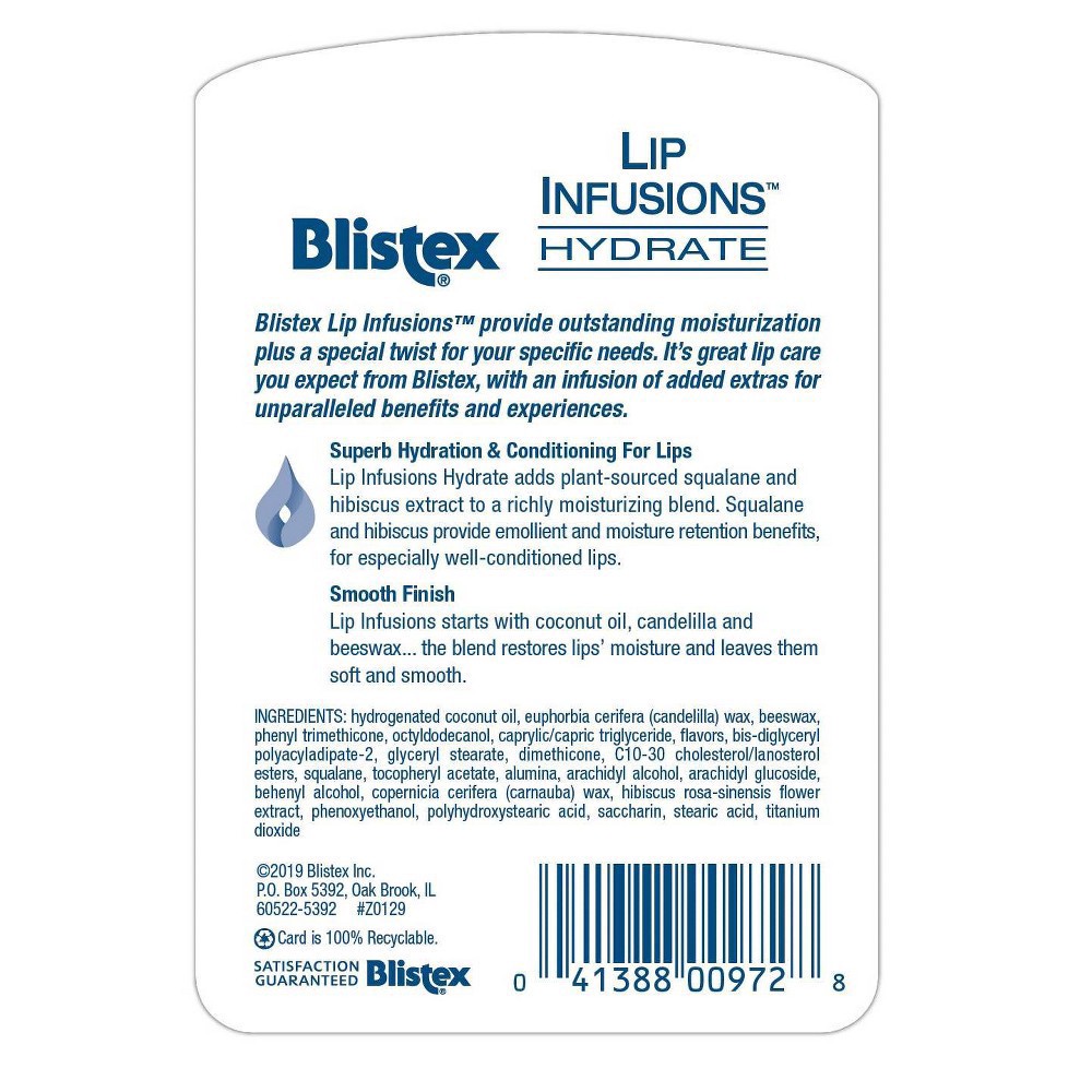 slide 3 of 6, Blistex Lip Infusions Hydrate Quenching Lip Moisturizer, 13 oz