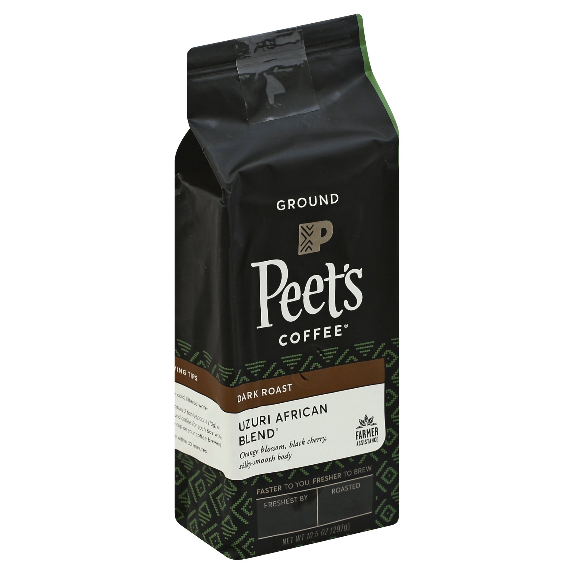 slide 1 of 6, Peet's Uzuri African Blend Dark Roast Ground Coffee - 10.5 oz, 10.5 oz