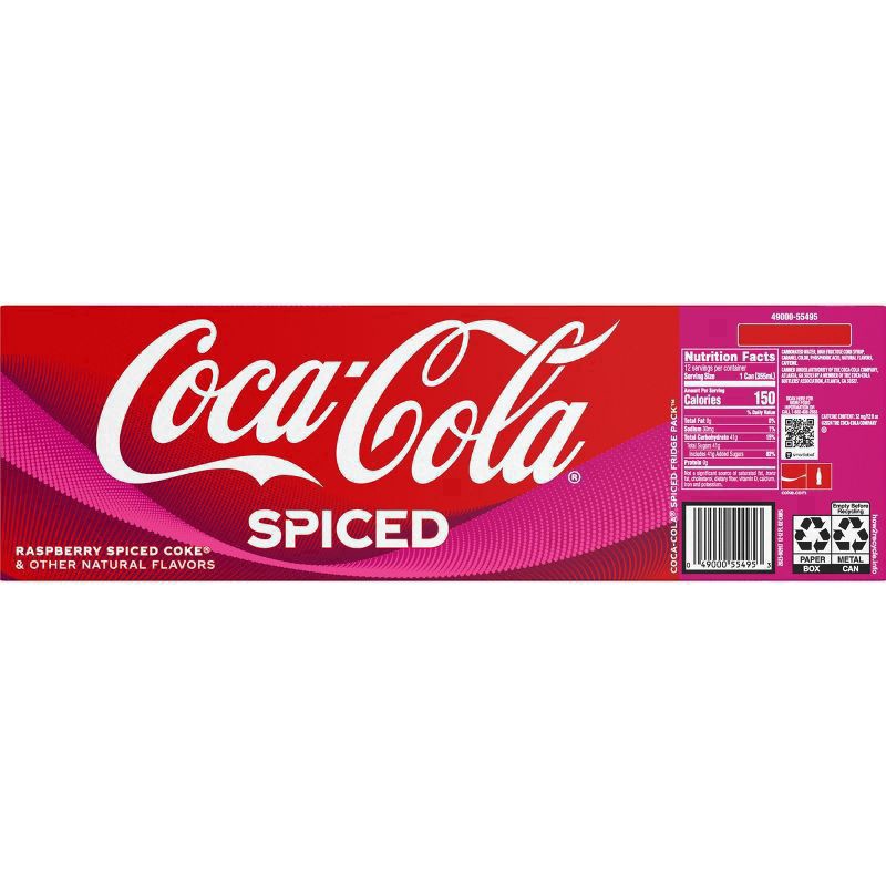 slide 3 of 7, Coca-Cola Spiced Fridge Pack Cans, 12 fl oz, 12 Pack, 12 ct; 12 fl oz