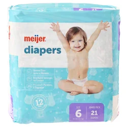 Meijer Baby Diapers Jumbo Sz6 21ct