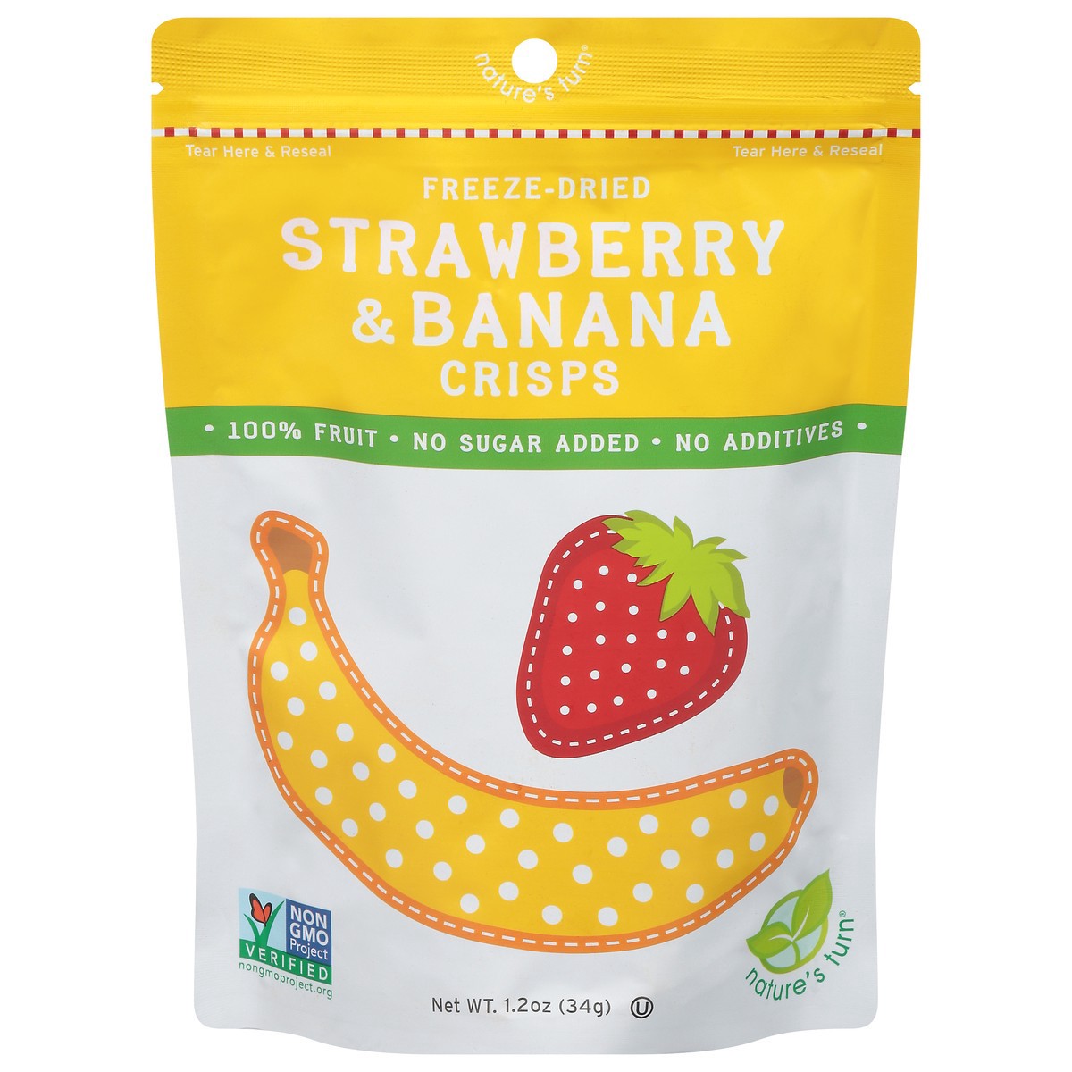 slide 10 of 13, Nature's Turn Freeze-Dried Strawberry & Banana Crisps 1.2 oz, 1.2 oz