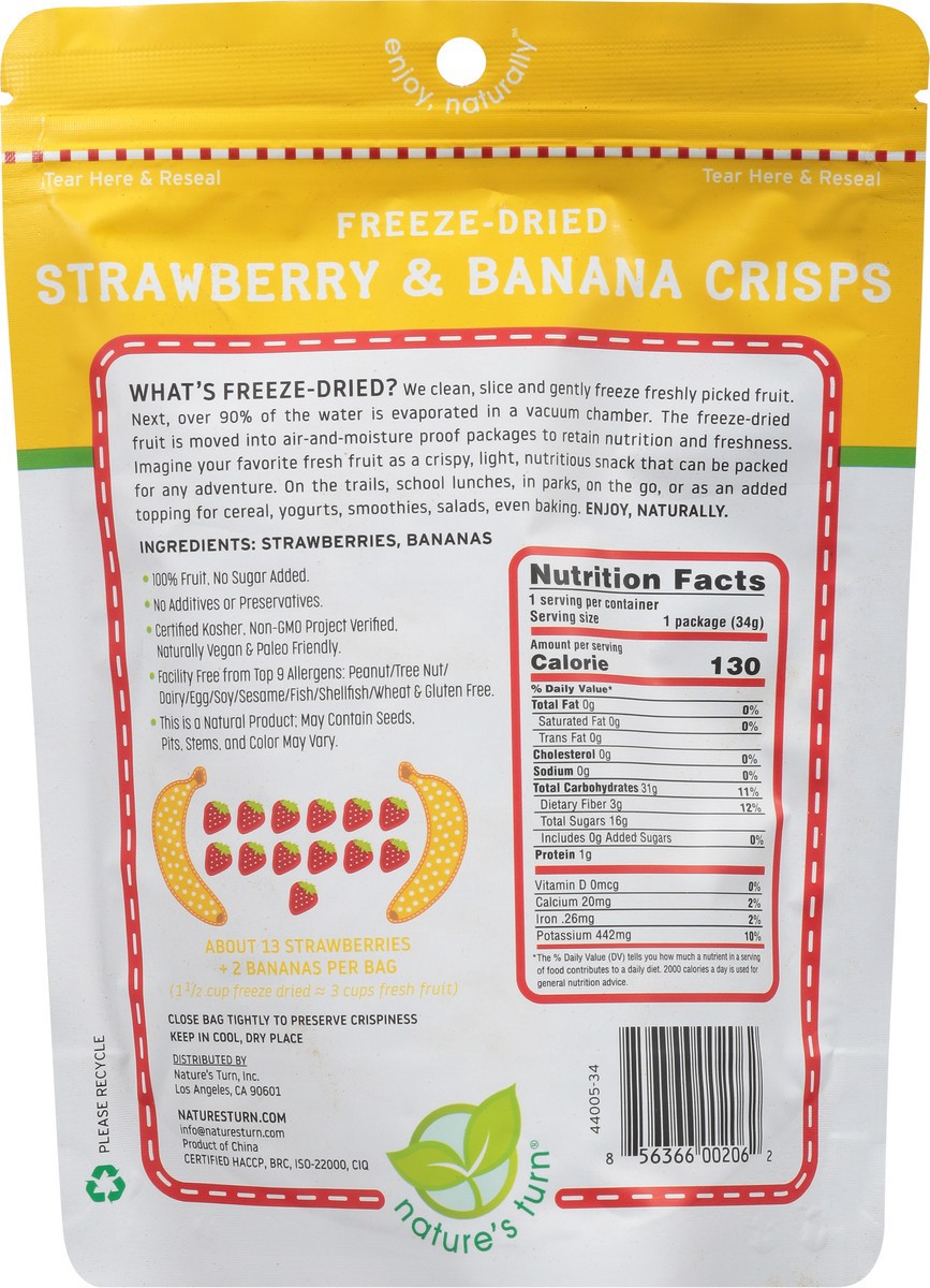 slide 3 of 13, Nature's Turn Freeze-Dried Strawberry & Banana Crisps 1.2 oz, 1.2 oz