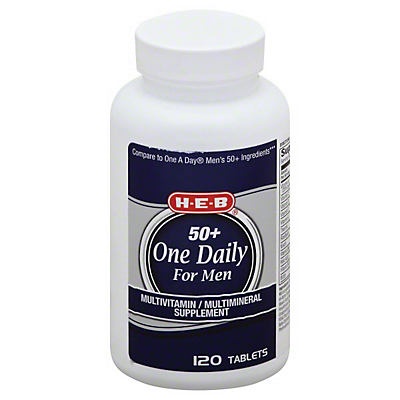 slide 1 of 1, H-E-B 50+ One Daily For Men, 120 ct