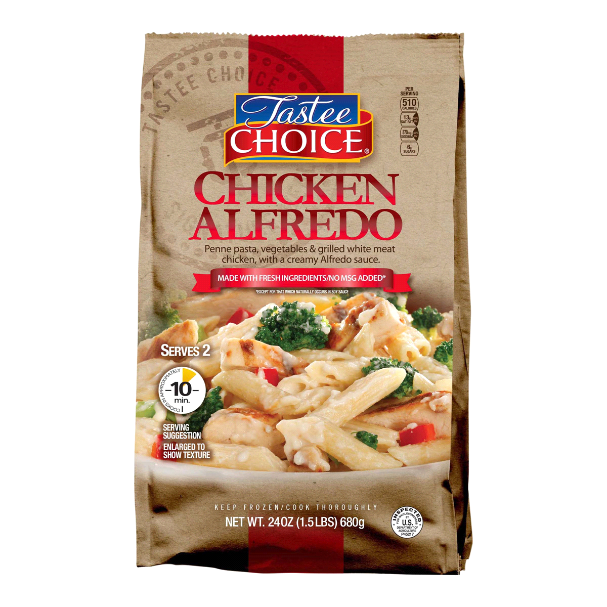 slide 1 of 1, Tastee Choice Chicken Alfredo Meal, 24 oz