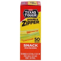 H-E-B Tough & Easy Double Zipper Snack Bags