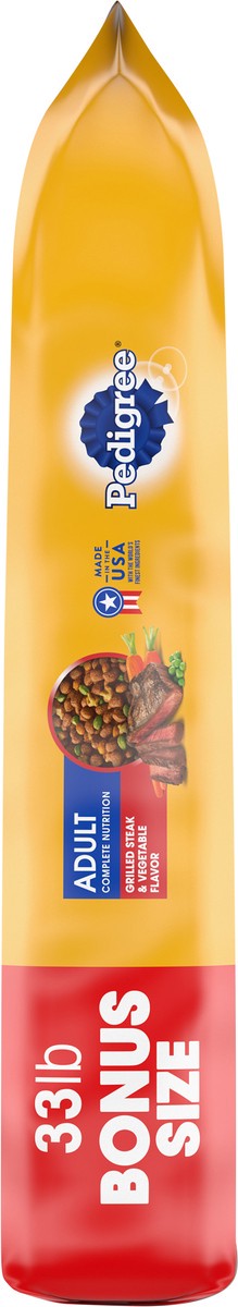 slide 8 of 9, PEDIGREE Complete Nutrition Adult Dry Dog Food Grilled Steak & Vegetable Flavor Dog Kibble, 33 lb. Bag, 33 lb