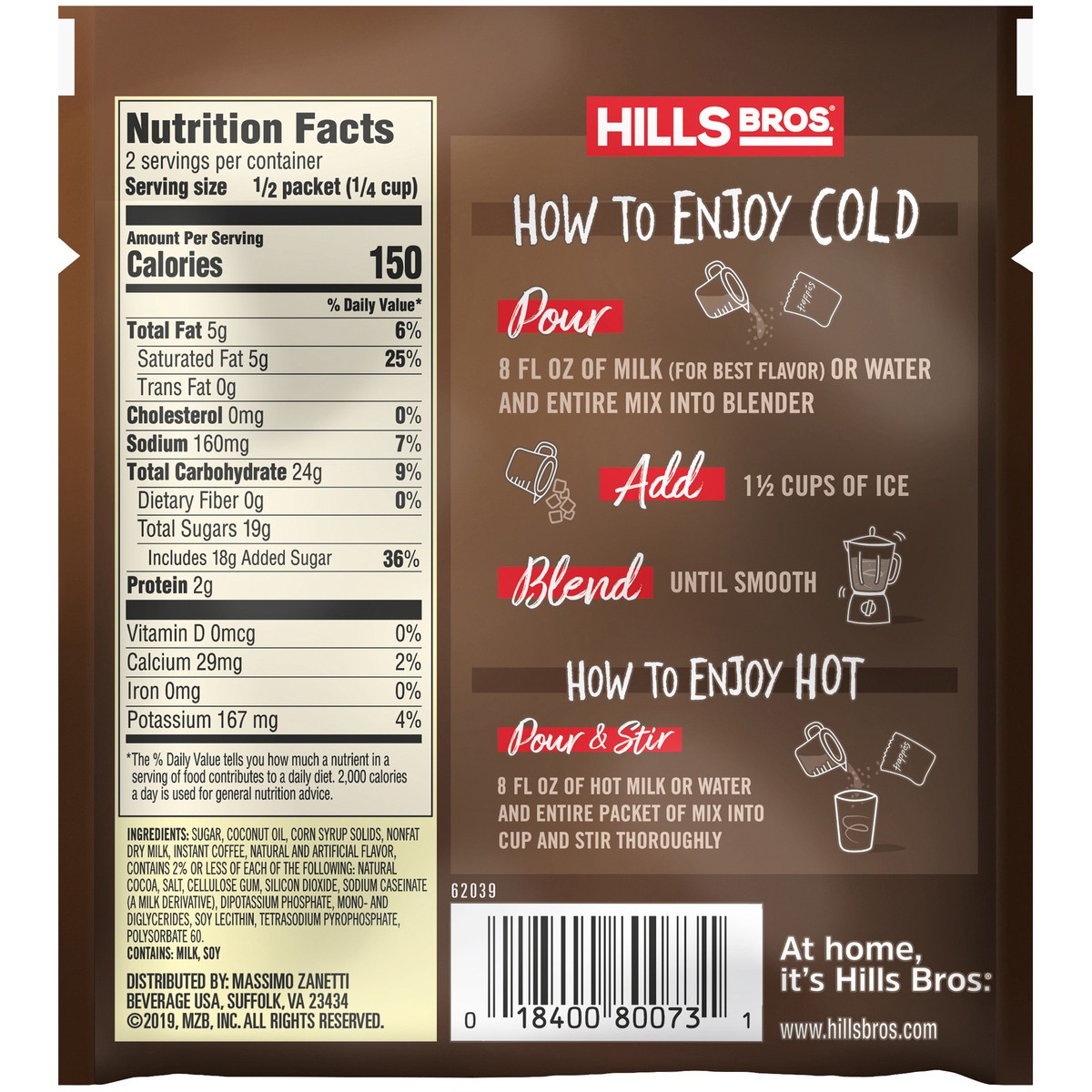 slide 4 of 5, Hills Bros. Frappes Vanilla Cream Cafe Style Drink Mix - 2.25 oz, 2.25 oz