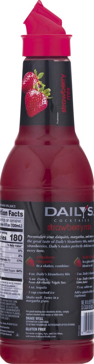 slide 13 of 13, Daily's Strawberry Cocktail Mix, 1 L Bottle, 38.8 oz