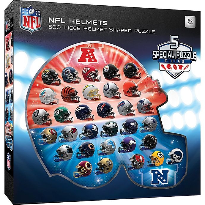 slide 1 of 1, NFL Helmet Shaped Jigsaw Puzzle, 500 ct