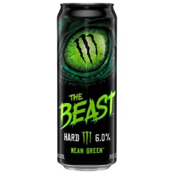 The Beast Mean Green Flavored Malt Beverage Craft Beer, 24 fl oz Can, 6% ABV