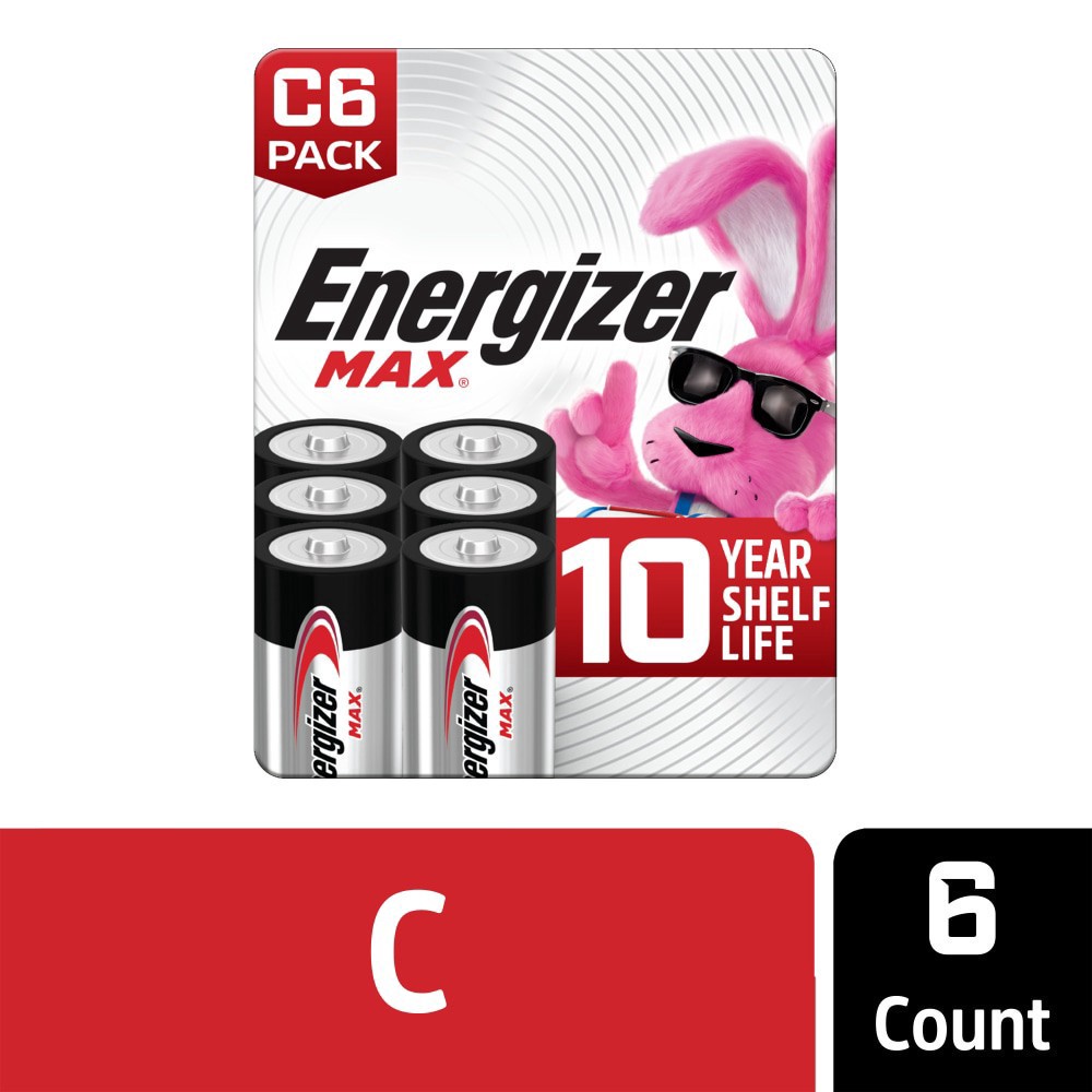 slide 1 of 6, Energizer Max C Alkaline Batteries 6 Each, 6 ct