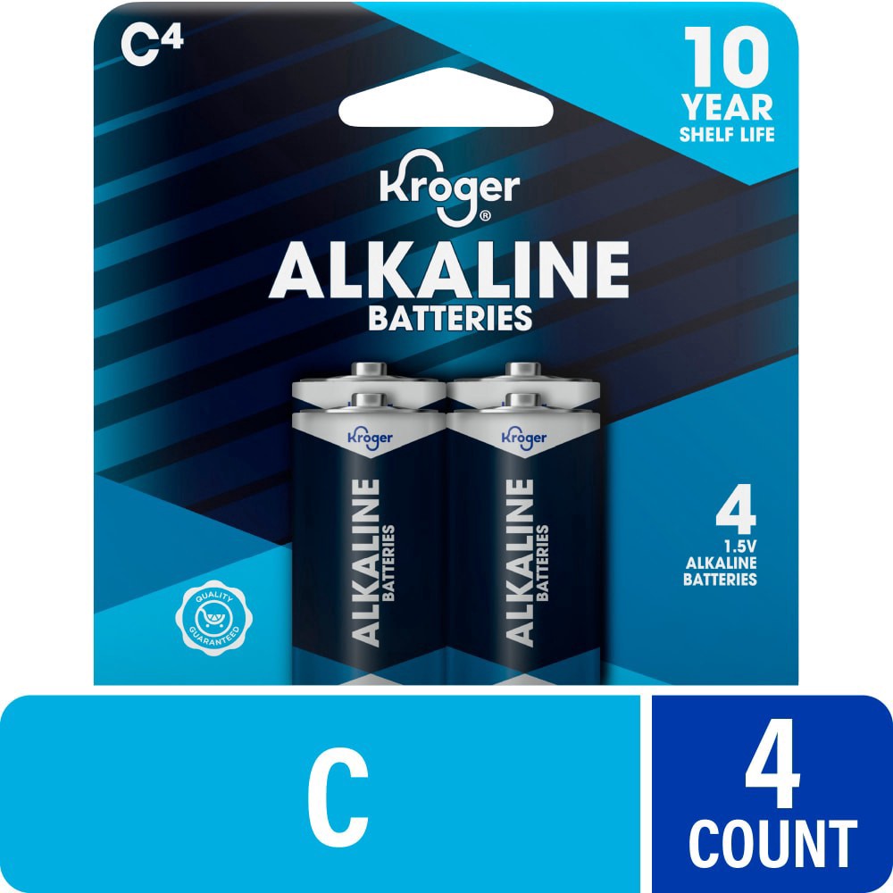 slide 1 of 1, Kroger® Alkaline C Batteries, 4 ct