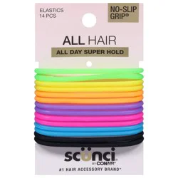 scünci No-Slip Grip Elastics - 14 Each
