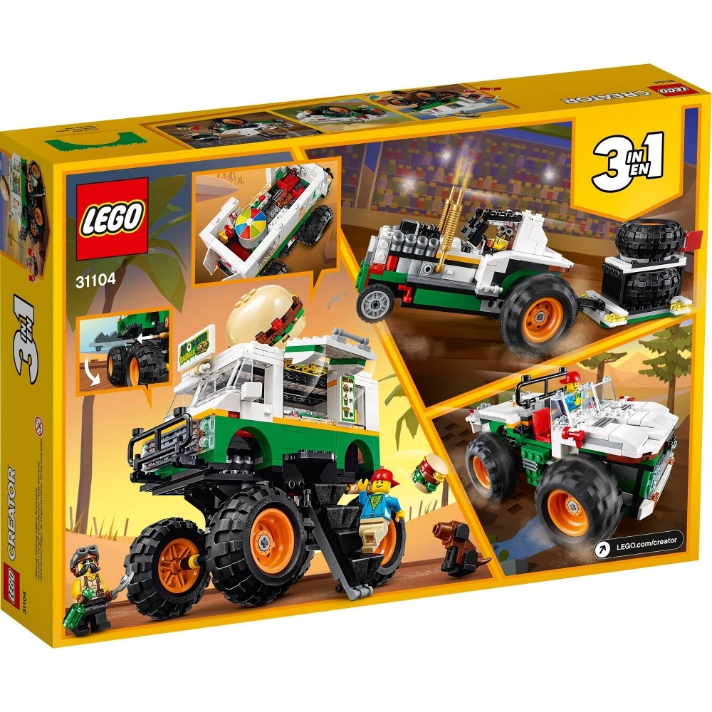 slide 4 of 7, LEGO Creator 3-in-1 Monster Burger Truck 31104 Building Kit, 1 ct