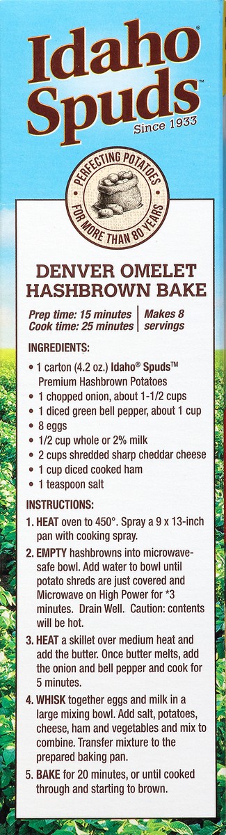 slide 7 of 10, Idaho Spuds Hashbrown Potatoes, 4.2 oz