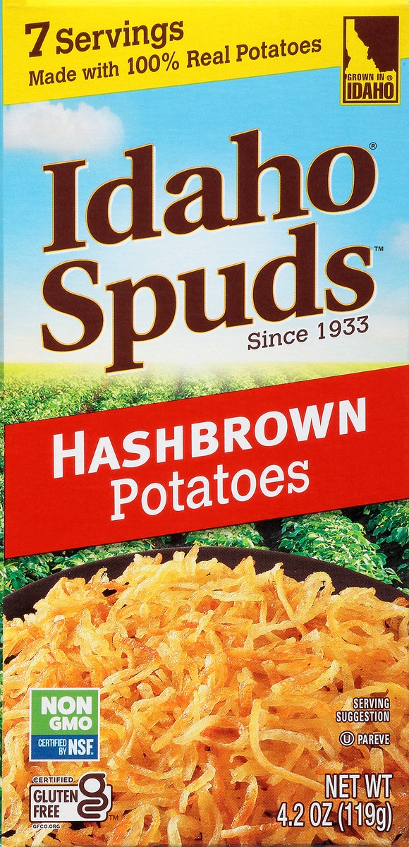 slide 9 of 10, Idaho Spuds Hashbrown Potatoes, 4.2 oz