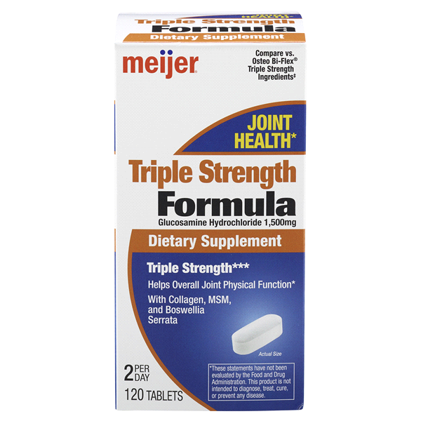 slide 1 of 1, Meijer Advanced Triple Strength Glucosamine Chondroitin Complex, 120 ct