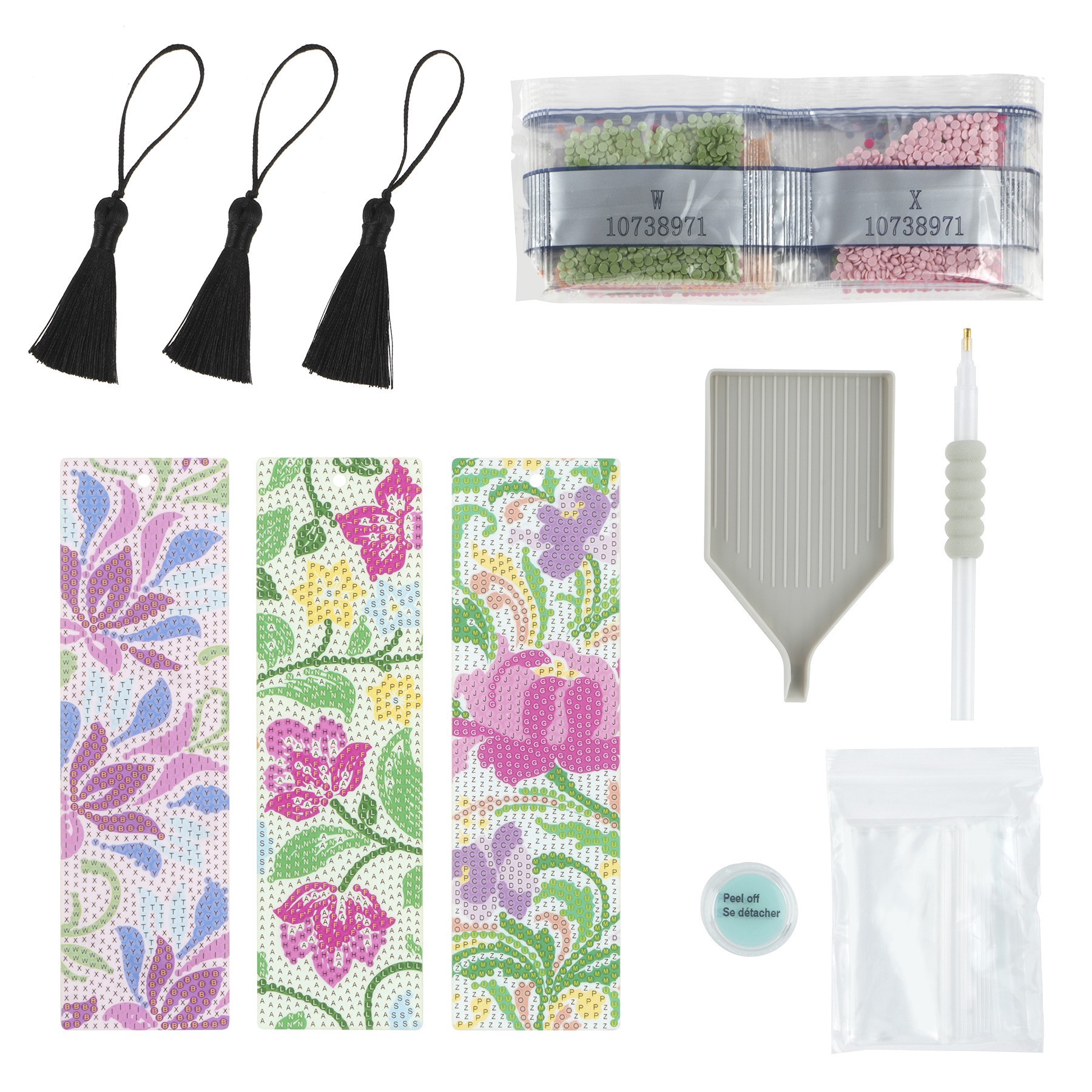 slide 4 of 6, Vintage Floral Diamond Art Bookmark Kit By Make Market, 2 in x 7 in