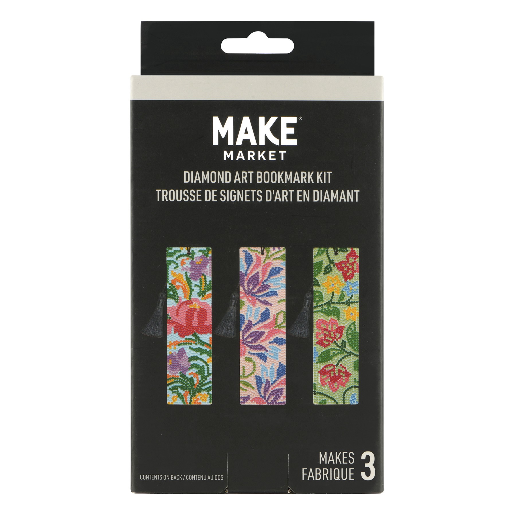 slide 3 of 6, Vintage Floral Diamond Art Bookmark Kit By Make Market, 2 in x 7 in