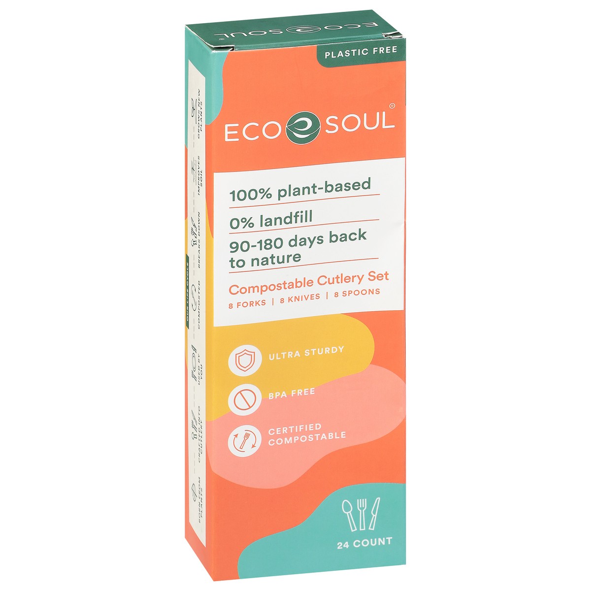 slide 7 of 9, Eco Soul Compostable Cutlery Set 24 ea, 24 ct