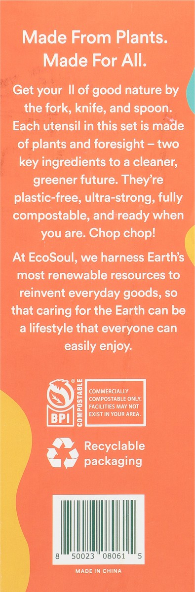 slide 2 of 9, Eco Soul Compostable Cutlery Set 24 ea, 24 ct
