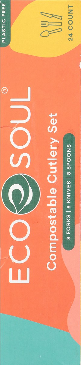 slide 4 of 9, Eco Soul Compostable Cutlery Set 24 ea, 24 ct
