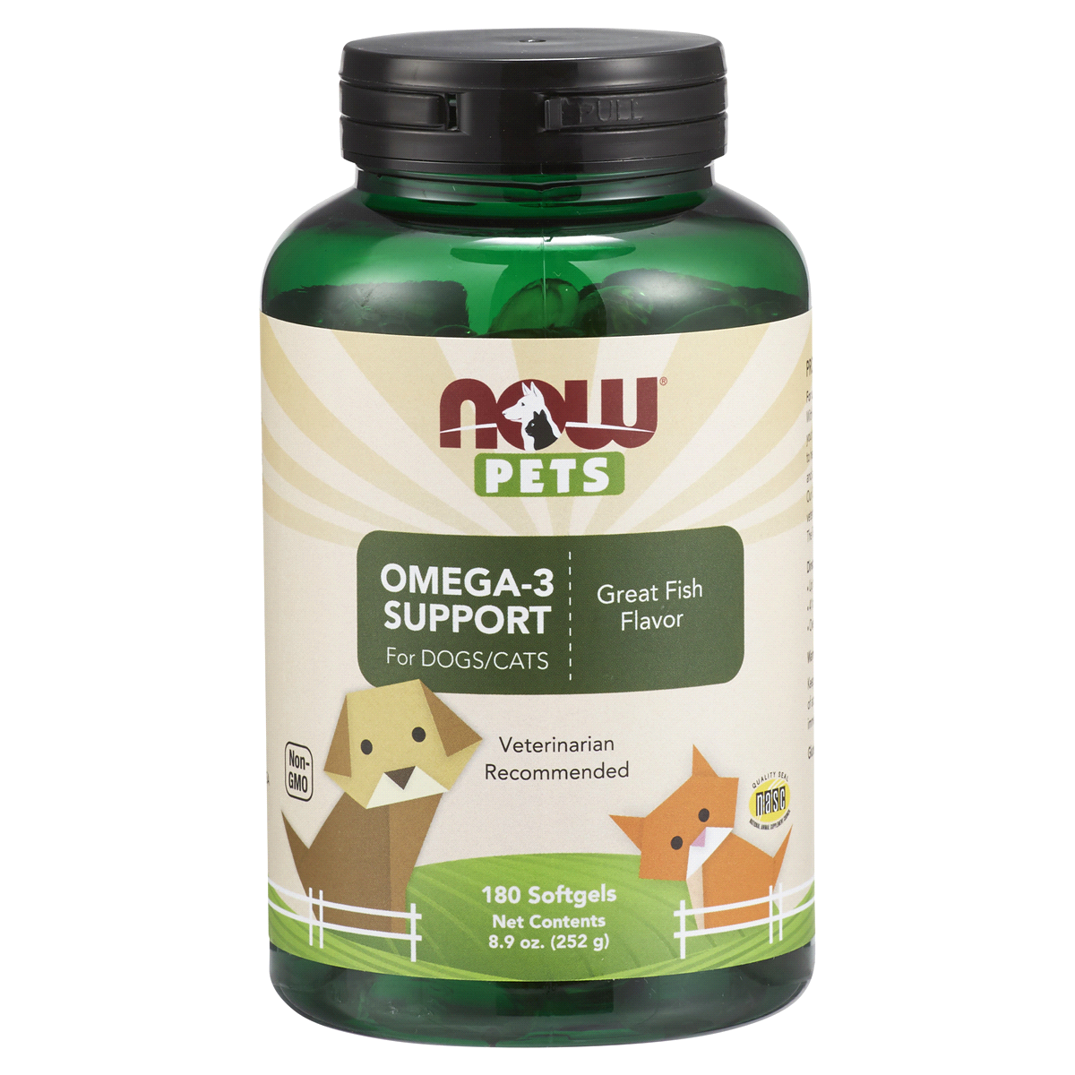 slide 1 of 2, NOW Foods Omega-3 Support - 180 Softgels for Pets, 180 ct