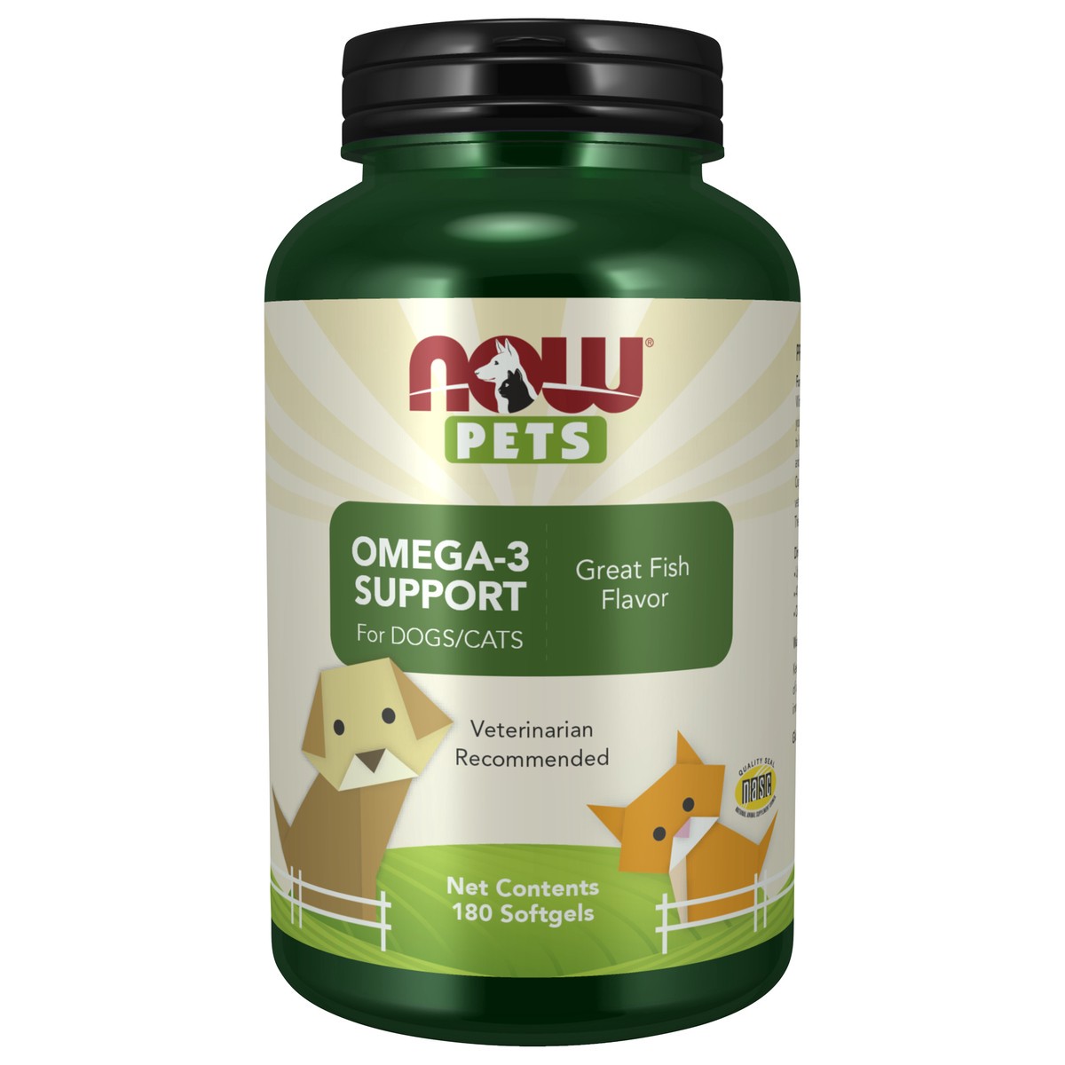 slide 1 of 5, NOW Omega-3 Support - 180 Softgels for Pets, 180 ct