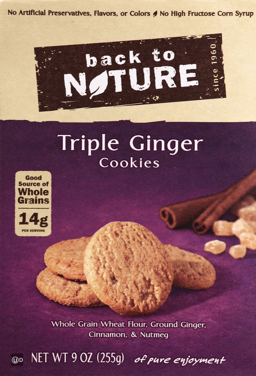 slide 4 of 4, Back to Nature Cookies Triple Ginger, 9 oz