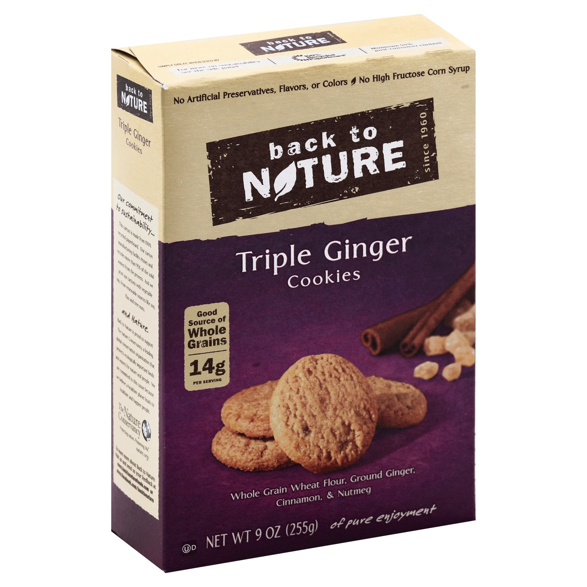 slide 1 of 4, Back to Nature Cookies Triple Ginger, 9 oz