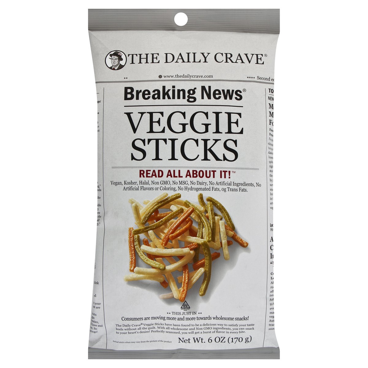 slide 2 of 3, The Daily Crave Veggie Sticks, 6 oz