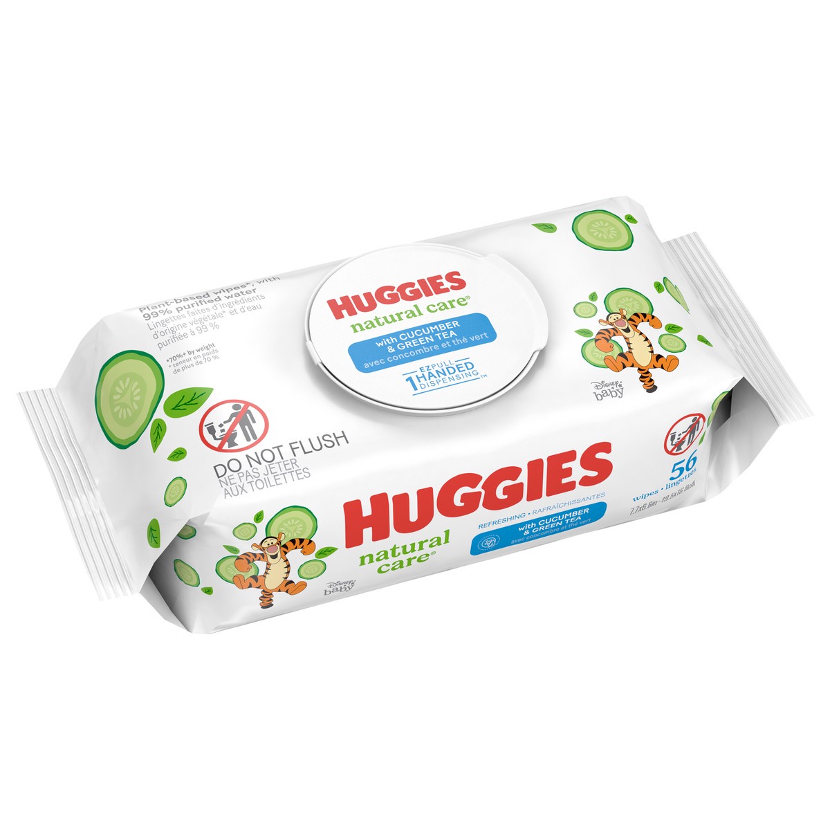 slide 9 of 10, Huggies Natural Care Refreshing Baby Wipes, Scented, 1 Flip-Top Pack (56 Wipes Total), 56 ct