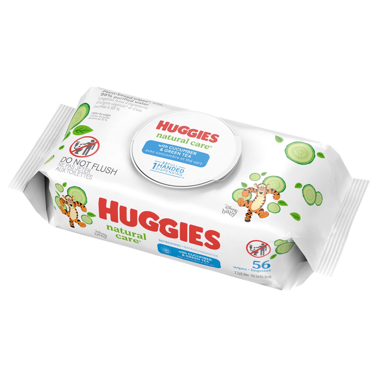 slide 3 of 10, Huggies Natural Care Refreshing Baby Wipes, Scented, 1 Flip-Top Pack (56 Wipes Total), 56 ct