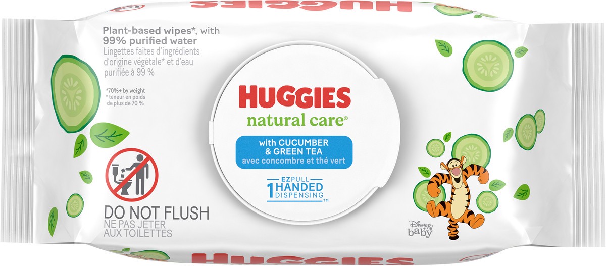 slide 10 of 10, Huggies Natural Care Refreshing Baby Wipes, Scented, 1 Flip-Top Pack (56 Wipes Total), 56 ct