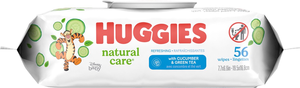 slide 6 of 10, Huggies Natural Care Refreshing Baby Wipes, Scented, 1 Flip-Top Pack (56 Wipes Total), 56 ct