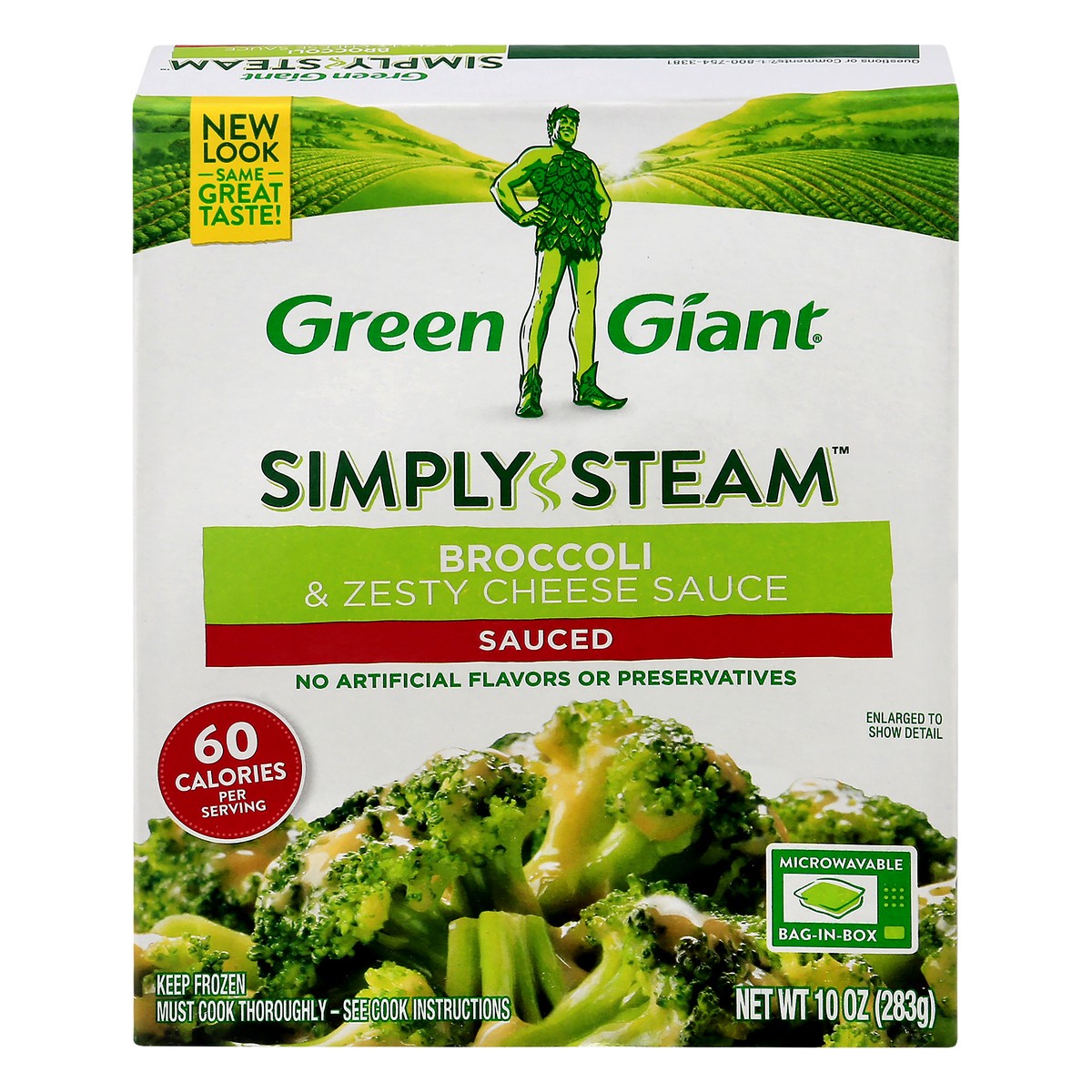 slide 1 of 9, Green Giant Simply Steam Sauced Broccoli & Zesty Cheese Sauce 10 oz, 10 oz