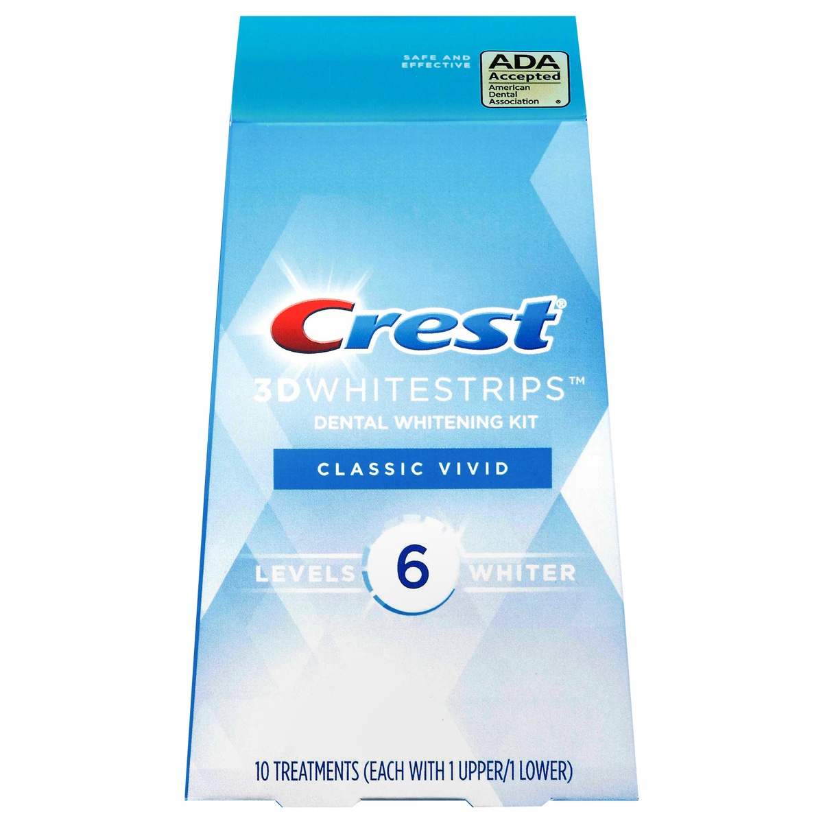 Crest 3D Whitestrips Classic Vivid Athome Teeth Whitening Kit, 10