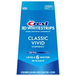 Crest 3DWhitestrips Classic Vivid At-home Teeth Whitening Kit, 10 Treatments, 6 Levels Whiter