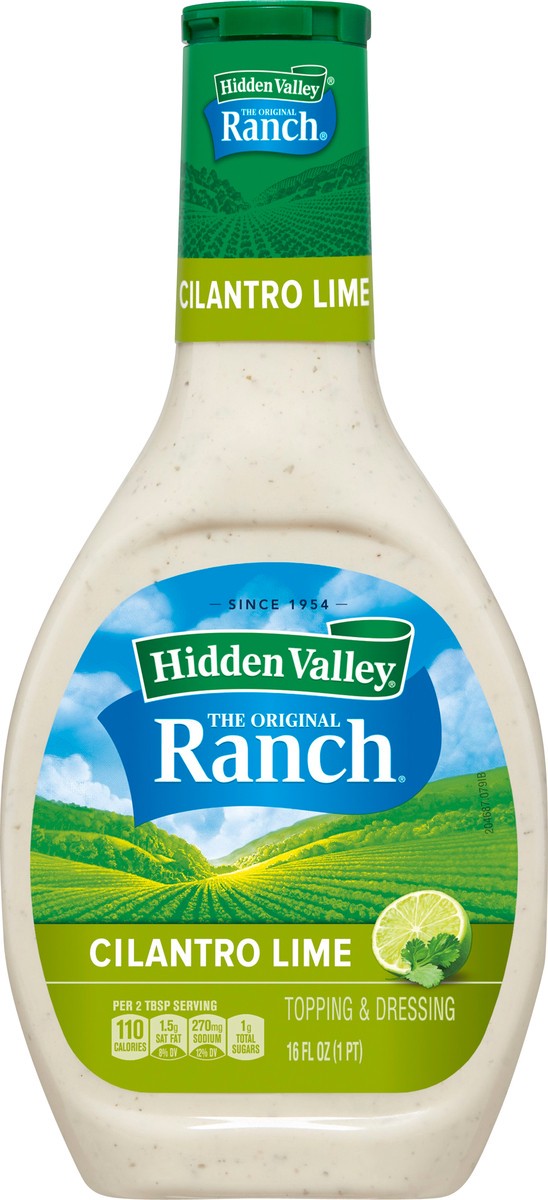 slide 3 of 3, Hidden Valley Cilantro Lime Ranch Salad Dressing & Topping, Gluten Free - 16 Ounce Bottle, 16 fl oz