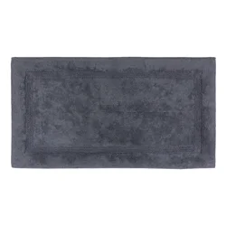 Room & Retreat Cotton Border Bath Mat Dk Grey 24" X 40"