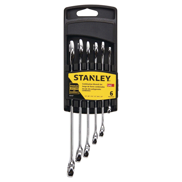slide 1 of 1, STANLEY Combination Wrench Set SAE, 6 ct