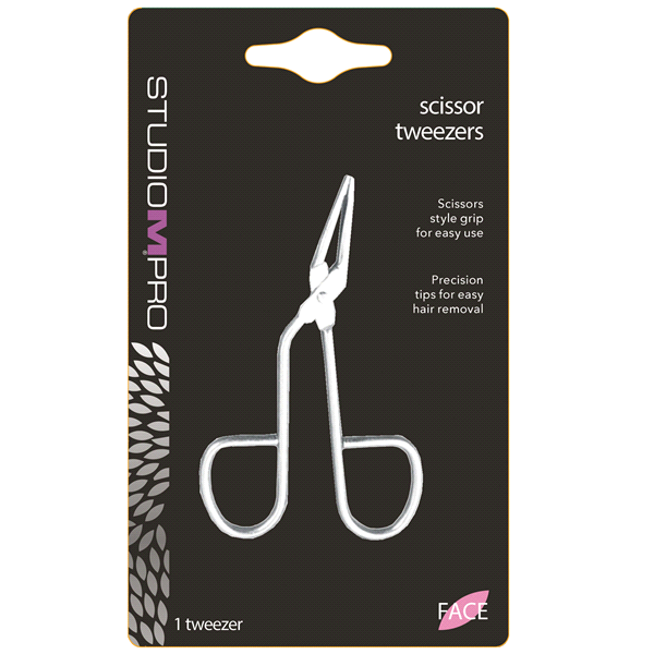 slide 1 of 1, Studio M Scissor Handle Tweezers, 1 ct