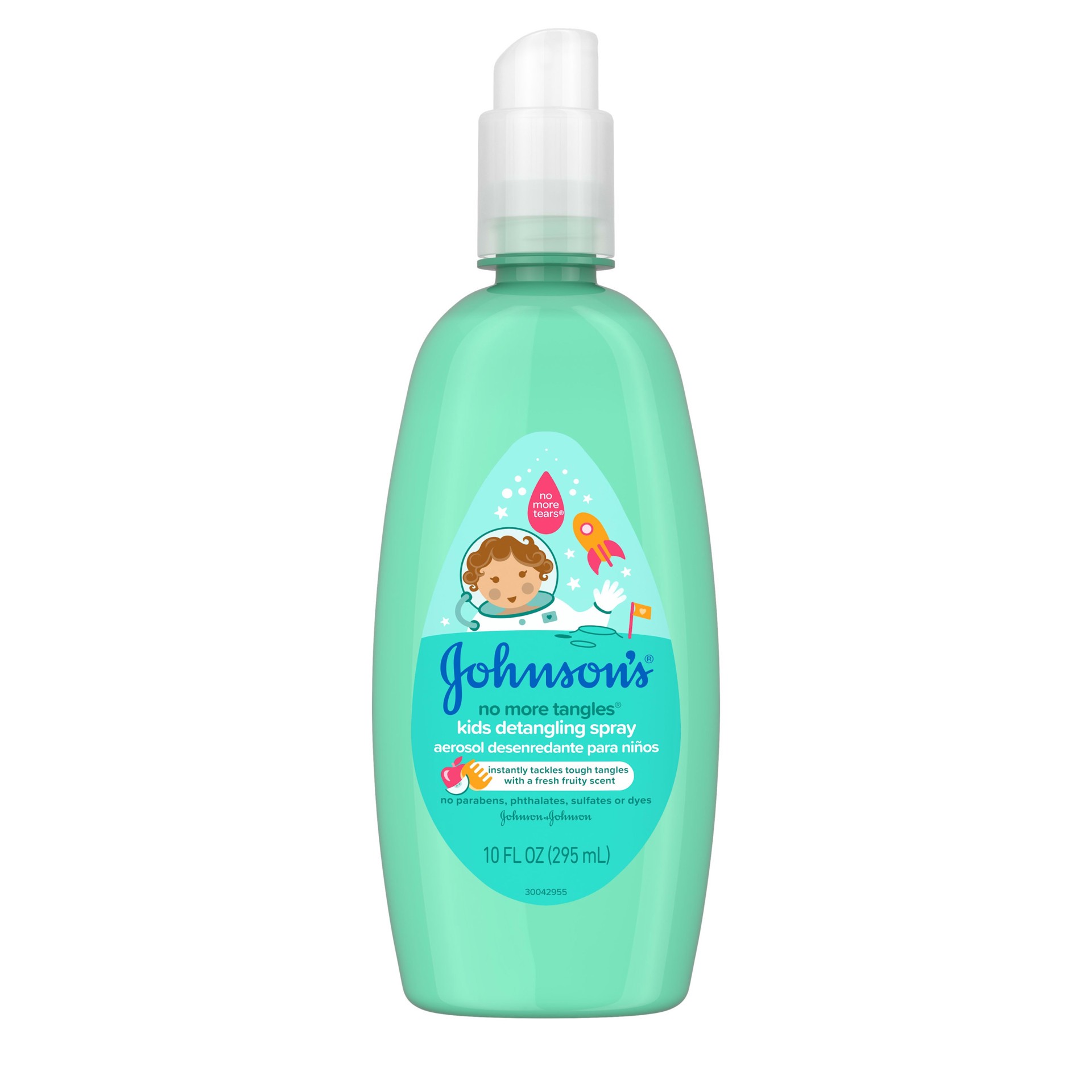 slide 3 of 5, Johnson's NO MORE TANGLES Kids Detangling Spray, 10 Fl. Oz (295 mL), 295 ml