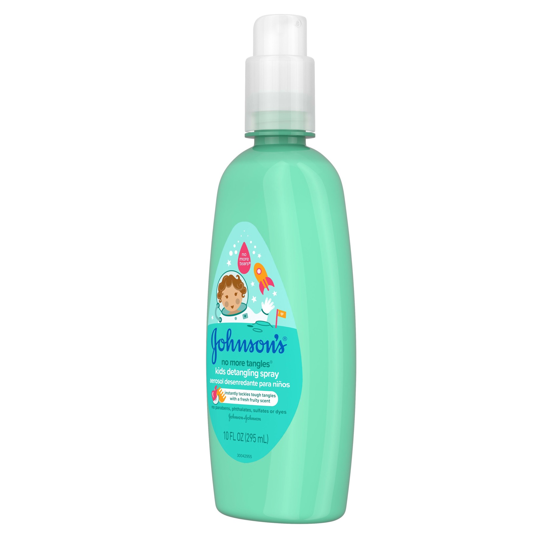 slide 5 of 5, Johnson's NO MORE TANGLES Kids Detangling Spray, 10 Fl. Oz (295 mL), 295 ml