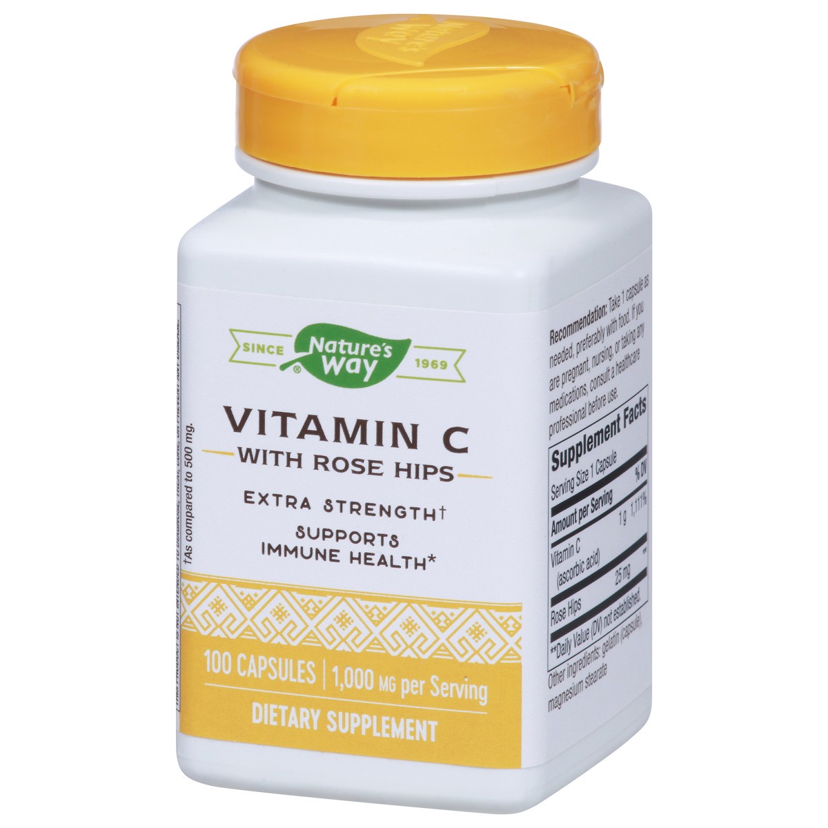 slide 5 of 9, Nature's Way 1000 mg Extra Strength Vitamin C with Rose Hips 100 Capsules, 100 ct