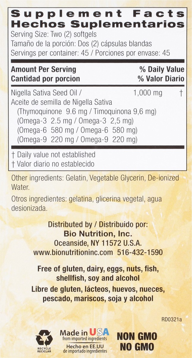 slide 2 of 12, Bio Nutrition Black Seed Oil, 90 ct