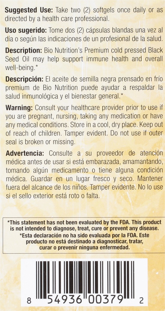 slide 6 of 12, Bio Nutrition Black Seed Oil, 90 ct