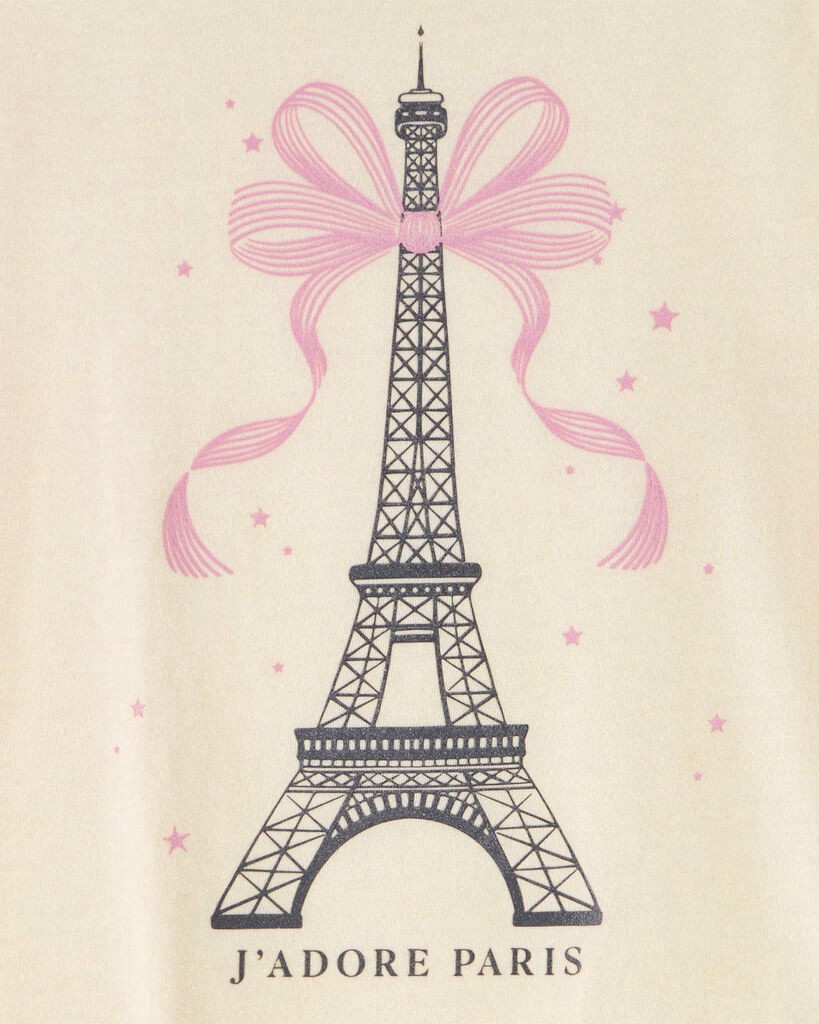 slide 2 of 2, Oshkosh Kid Paris Long-Sleeve Graphic Tee Ivory S, 1 ct