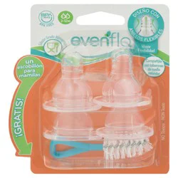 Evenflo 3-12M Silicone Nipples, 4 ct